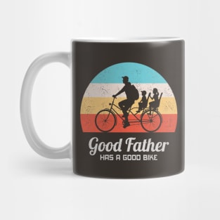 Father with children on bicycle Mug